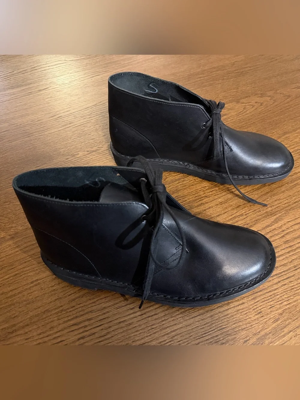 Clarks Black Leather Chukka Boots